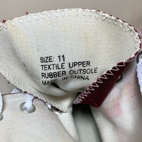 Texas A&M Aggies Men’s Burgundy High Top Sneakers Size 11 - Picture 8 of 8